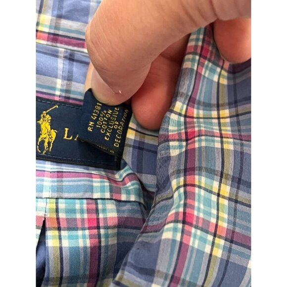 EUC Ralph Lauren Mens Plaid Long Sleeve Button-Down Shirt L - Picture 4 of 6